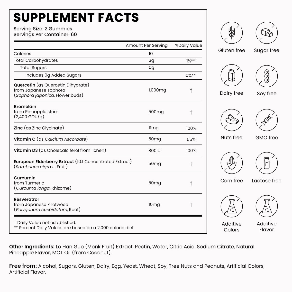 OASIS FORCE Gélules de Quercétine 8-en-1 1000mg en milieu naturel