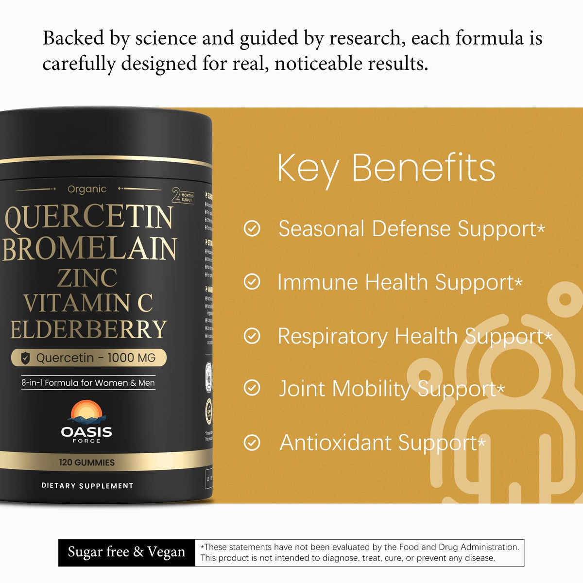 OASIS FORCE Gélules de Quercétine 8-en-1 1000mg gélule individuelle