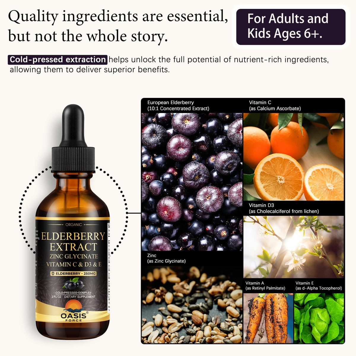 OASIS FORCE Sirop de Sureau Bio 250mg flacon arrière