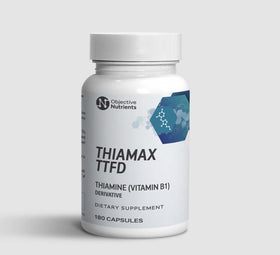 Objective Nutrients Thiamax complément alimentaire B1 100mg - 180 capsules vue avant