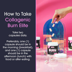 Obvi Burn Elite complément collagène capsules ouvertes sur une table