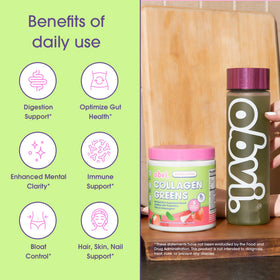 Obvi Collagen Greens Poudre Superaliment Bio 290g en mélange dans un smoothie