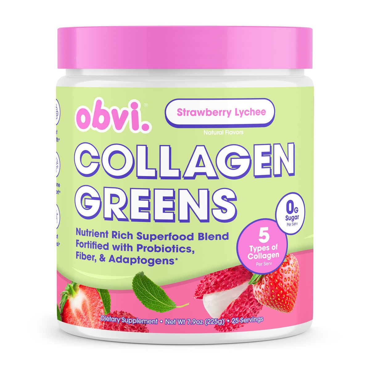 Obvi Collagen Greens Poudre Superaliment Bio 290g vue de face