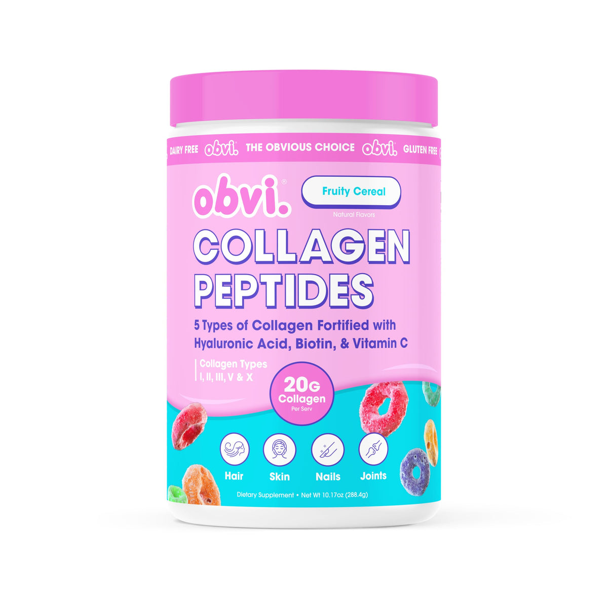 Obvi Collagen Peptides Fruity Cereal 422g vu de face