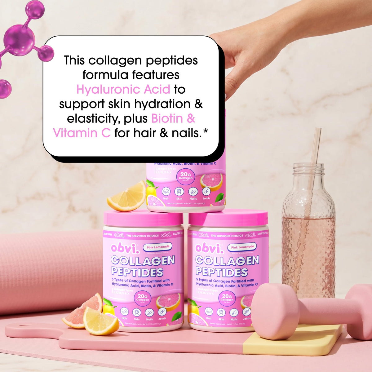 Obvi Collagen Peptides Pink Lemonade ingredients list