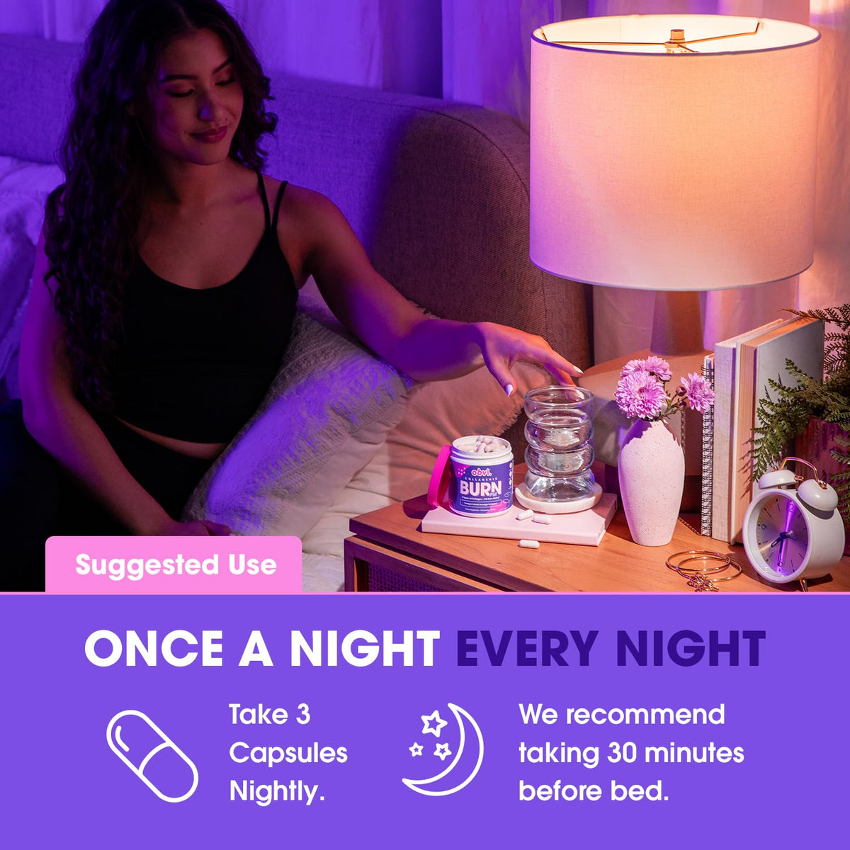 Obvi Collagenic Burn PM flacon sur une table