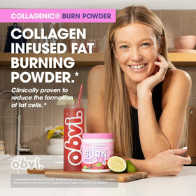Obvi Collagenic Burn Powder 200g en utilisation dans un smoothie