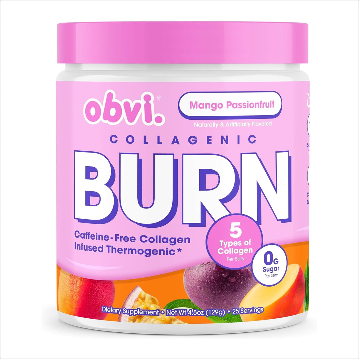 Obvi Collagenic Burn Powder Mangue Passionfruit 363g vue avant