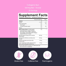 Obvi Collagenic Burn Powder Poudre de Collagène dans un verre avec eau.
