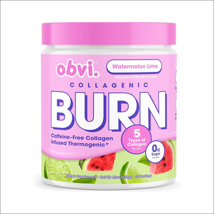 Obvi Collagenic Burn Powder Poudre de Collagène vue avant avec étiquette.
