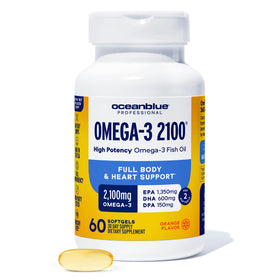Oceanblue Omega-3 2100 60 gélules vue de face avec étiquette