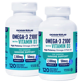Oceanblue Omega-3 2100 gélules orange en boîte