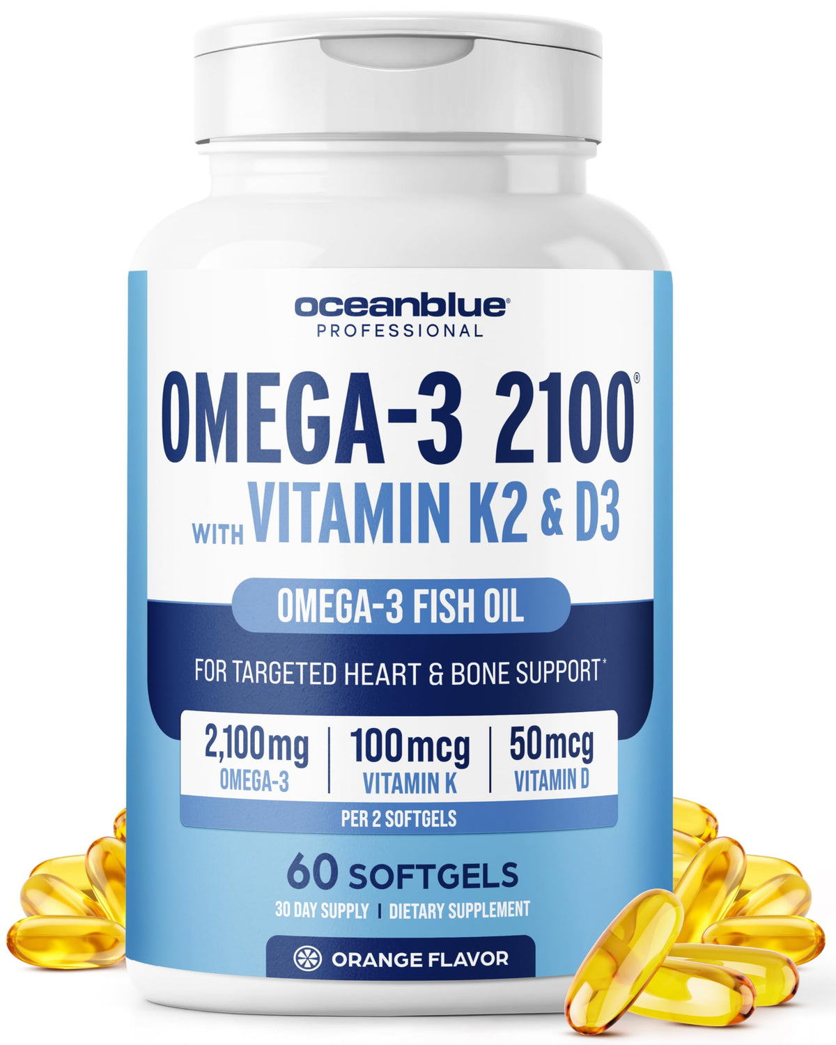Oceanblue Omega-3 2100 gélules orange goût avant