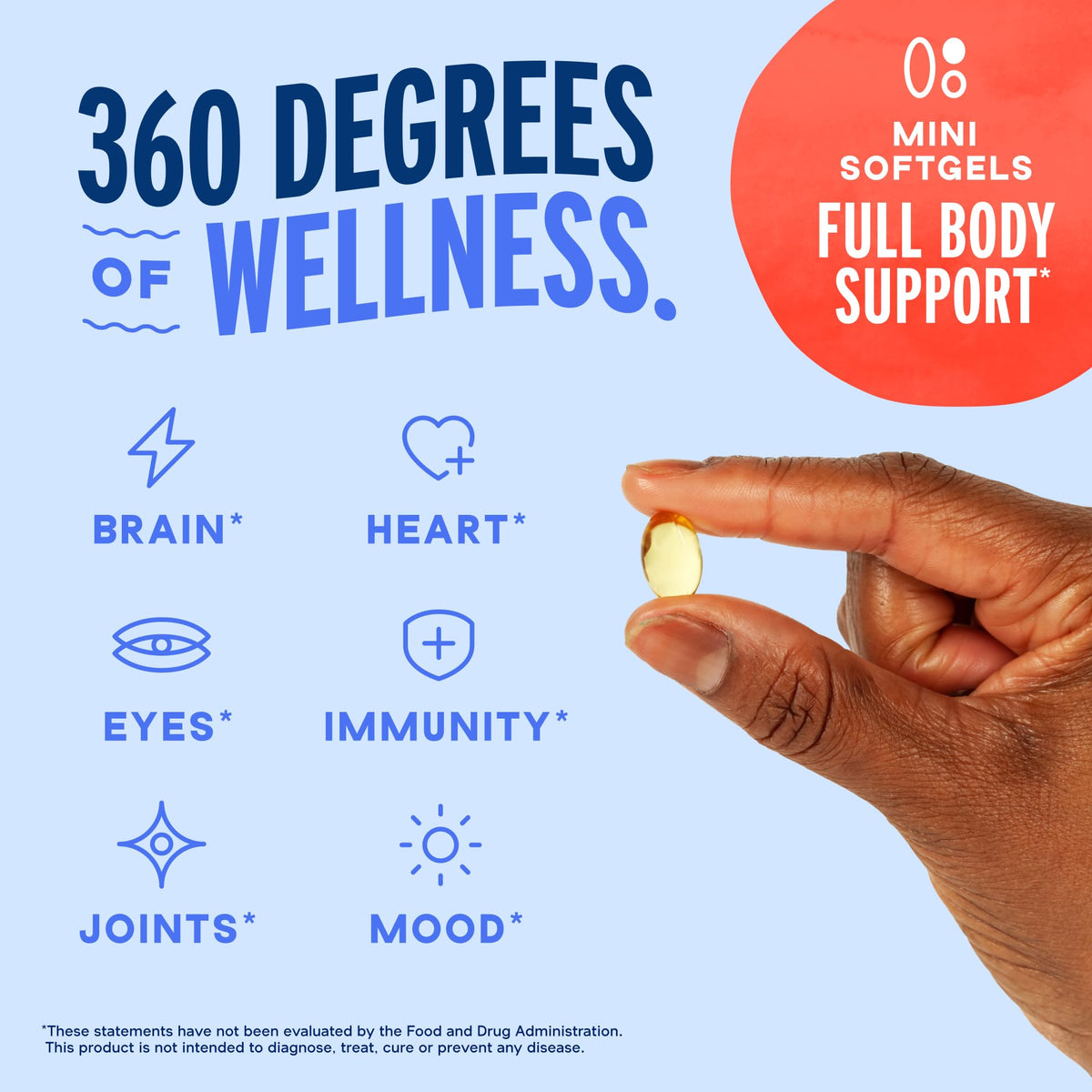 Oceanblue Omega-3 Mini Softgels with orange flavor