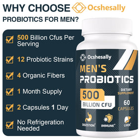 Ocshesally Probiotiques pour Hommes ingrédients principaux