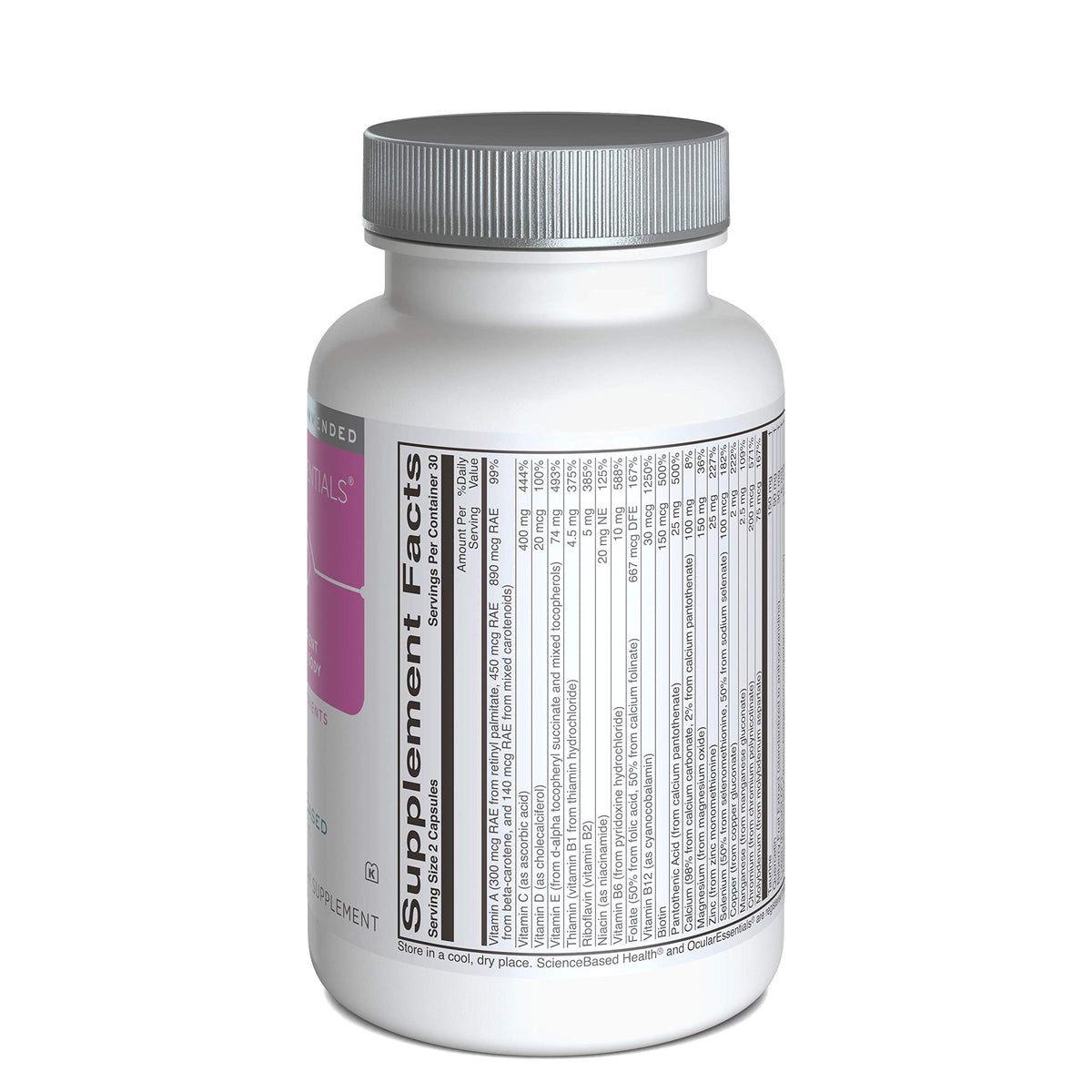 OcularEssentials ScienceBased Health capsules sur un fond blanc
