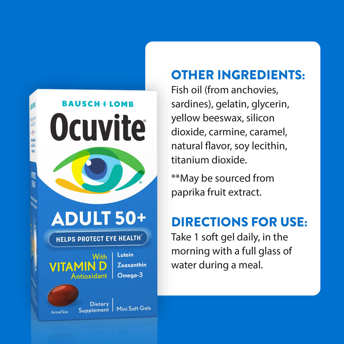 Ocuvite 50+ Gélules - Présentation et packaging