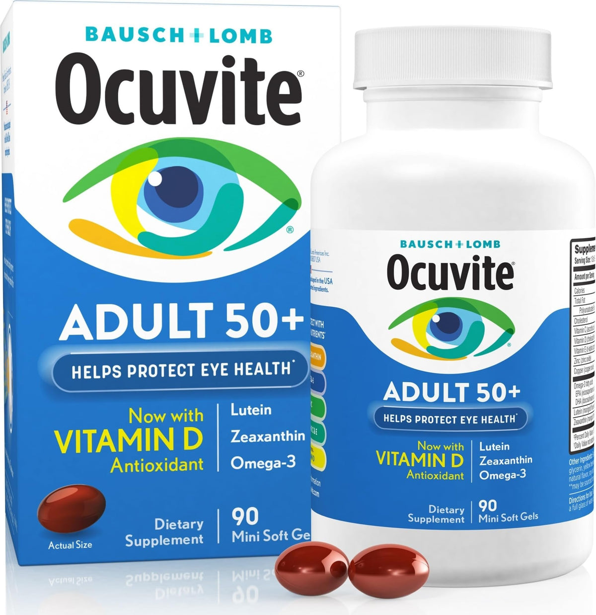 Ocuvite 50+ Vitamines Oculaires 90 Gélules - Vue de face