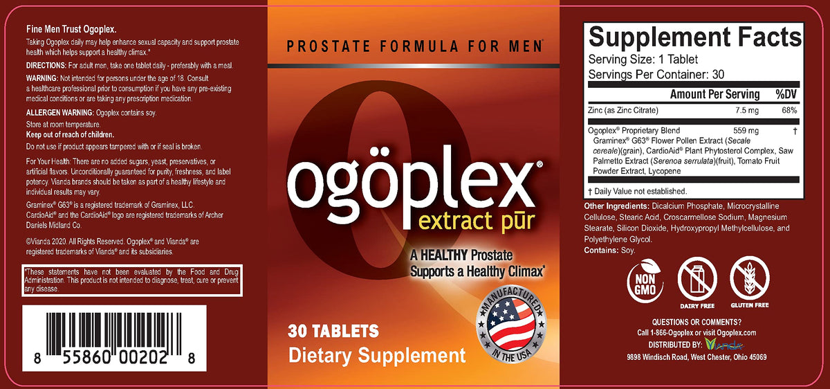 ogoplex informations nutritionnelles sur l'emballage