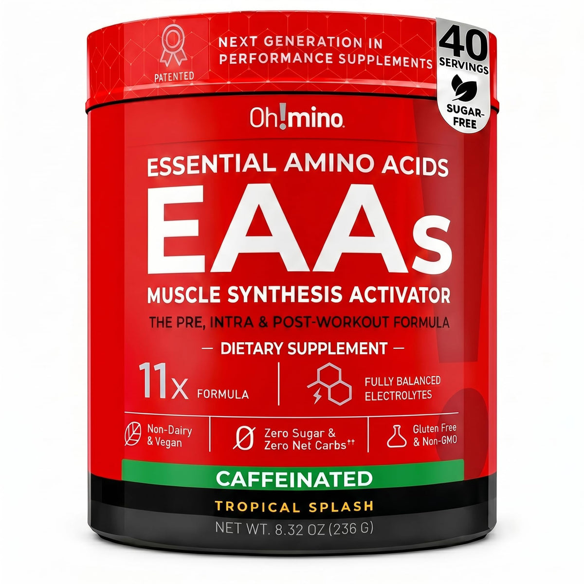 Oh!mino BCAA + EAA Poudre Tropicale vue de face