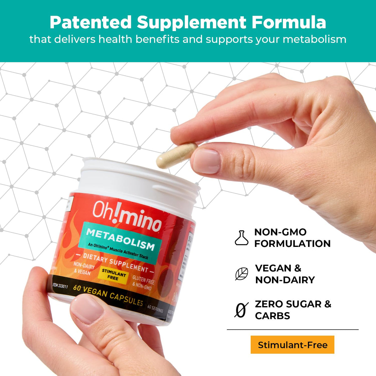 Oh!mino complément alimentaire avec étiquette visible