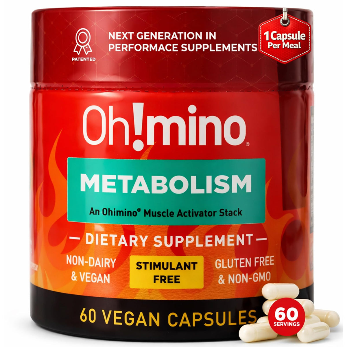 Oh!mino complément alimentaire soutien métabolique 60 capsules vue de face