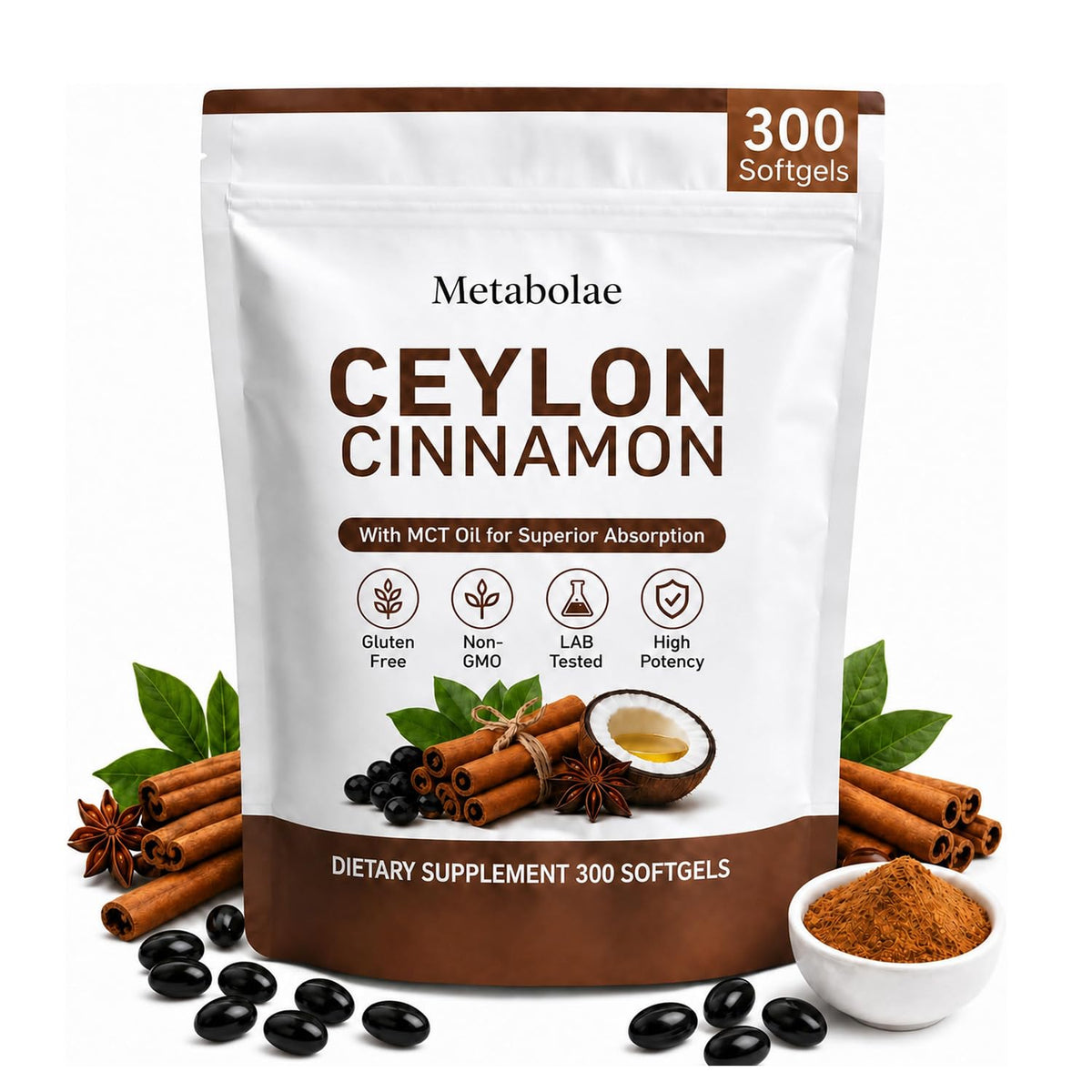 OIMTUE Cannelle de Ceylan paquet de 300 gélules vue de face