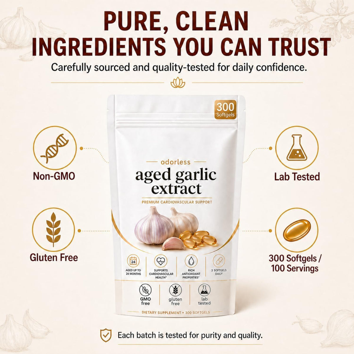 OIMTUE Estella Aged Garlic gélules avec un fond naturel
