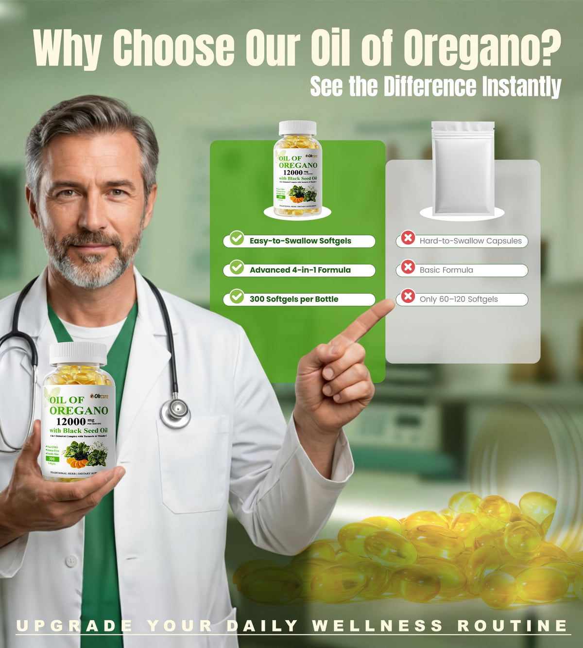 Okcure Huile d'Origan avec d'autres compléments alimentaires