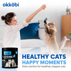 OKKÖBI L-Lysine en poudre 18g dans un bol de nourriture