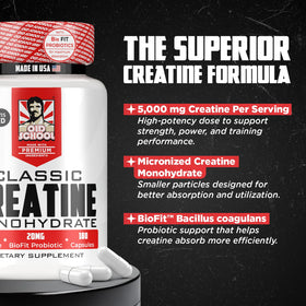 Old School Labs créatine monohydrate 5000mg étiquette détaillée