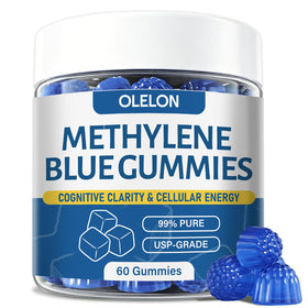 OLELON Gummies au Bleu de Méthylène - Bouteille vue de face
