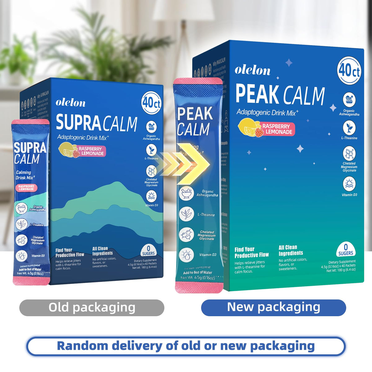 OLELON Poudre de Magnésium Calm sachet individuel saveur citron framboise