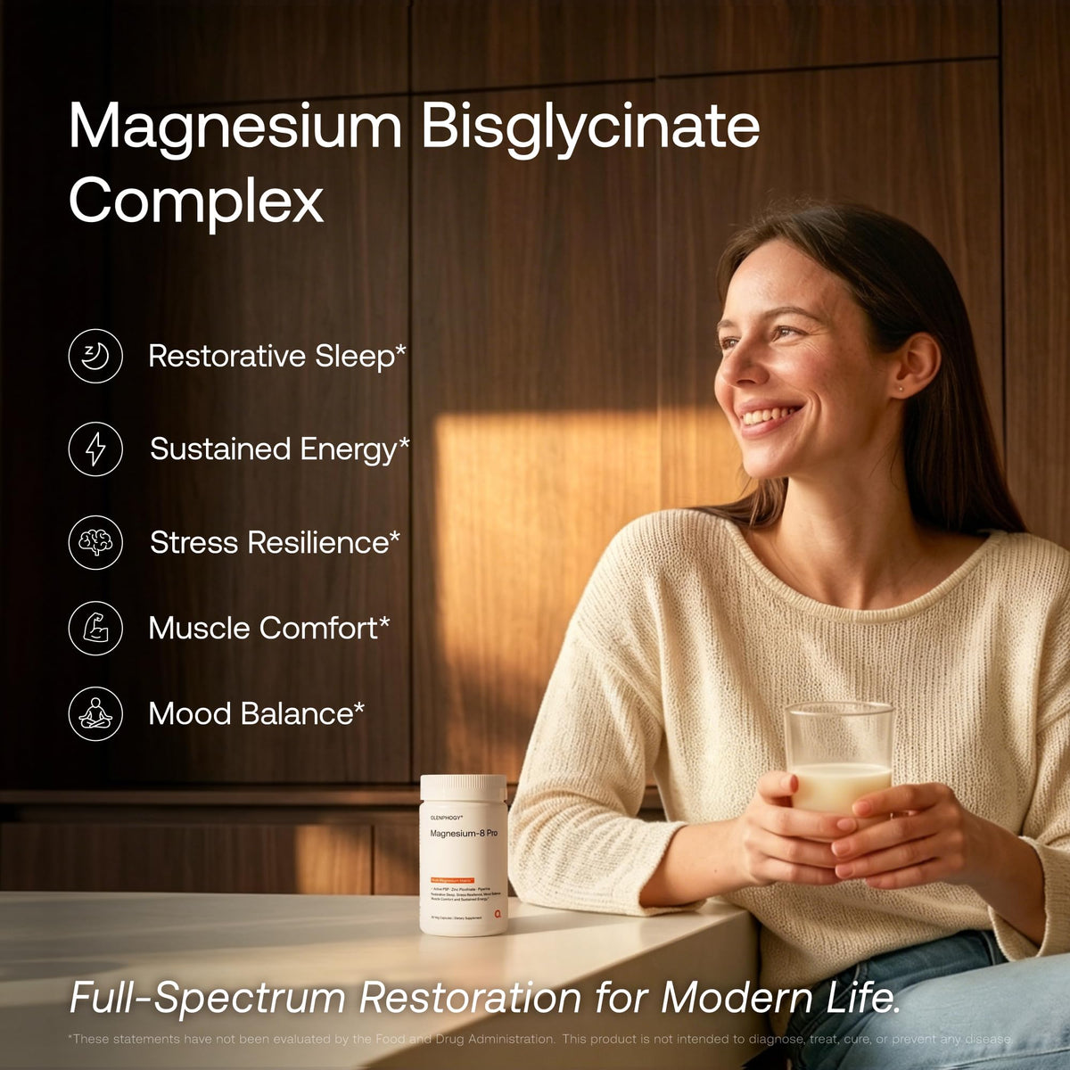 Olenphogy Complexe de Magnésium Bisglycinate 400mg capsules ouvertes