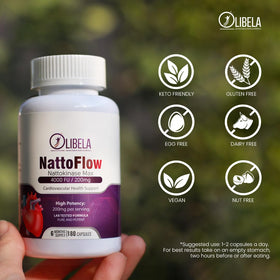 OLIBELA Nattokinase affichant la composition sur l'étiquette