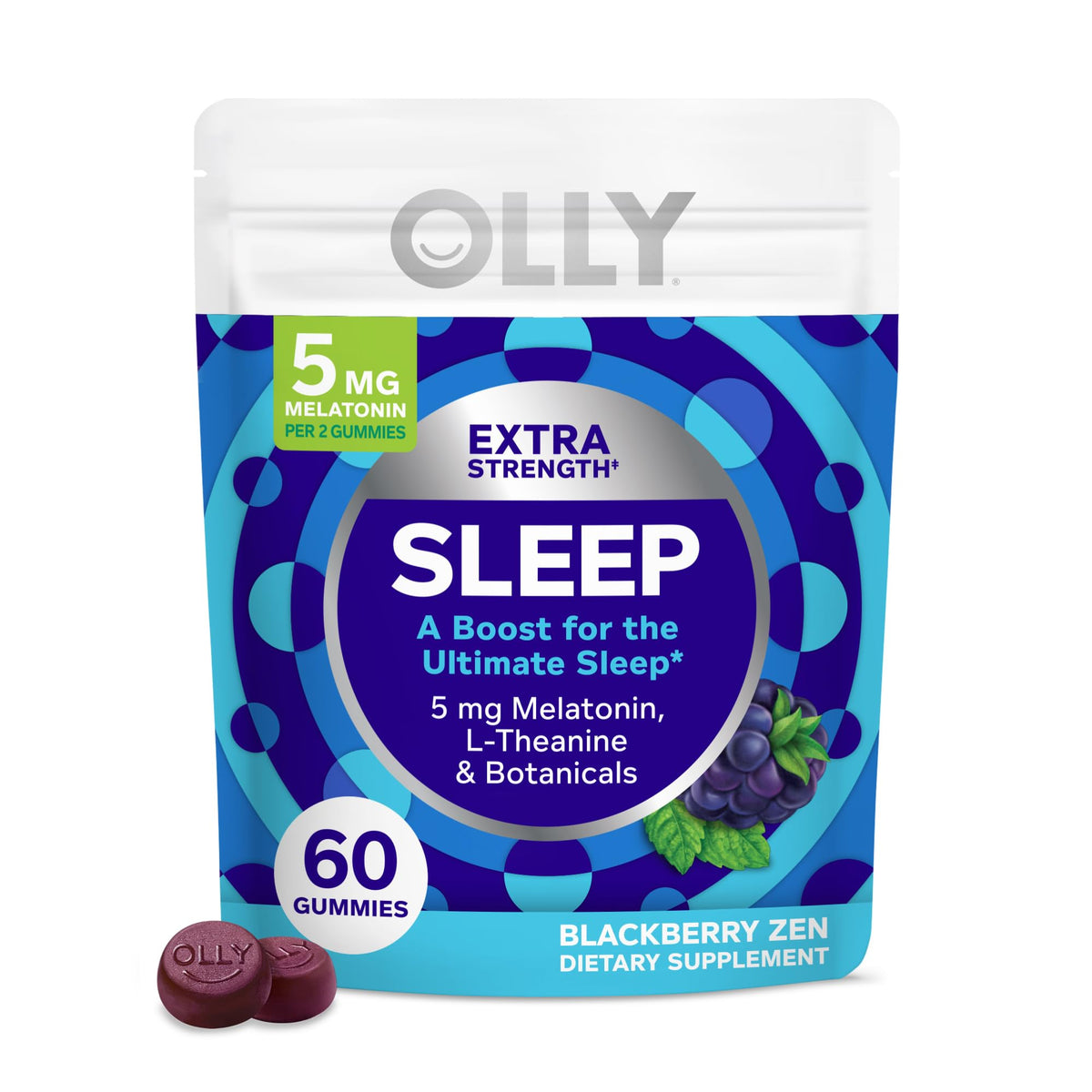 OLLIE Complément Alimentaire Sommeil 60 Gummies vue de face avec étiquette