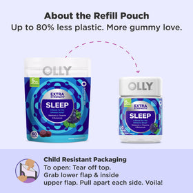 OLLIE Gummies Sommeil à la saveur mûre, présentation en gros plan