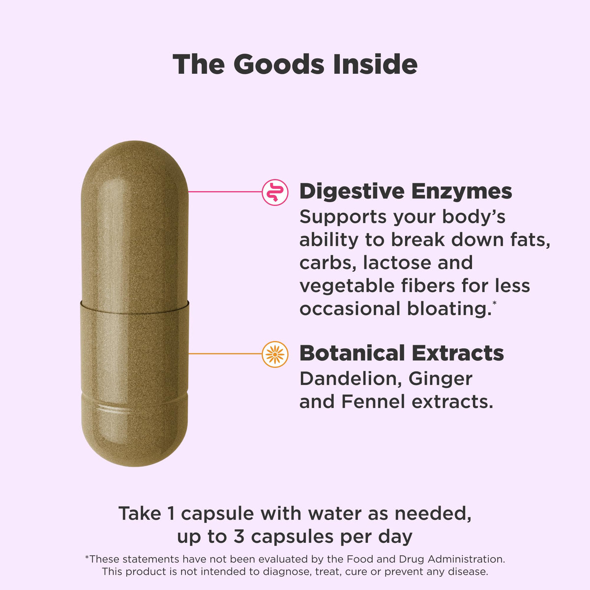 OLLY Capsules de soutien daily, ingrédients sur l'emballage