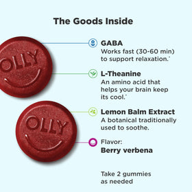 OLLY Goodbye Stress Gummies gummies de fraise et verveine