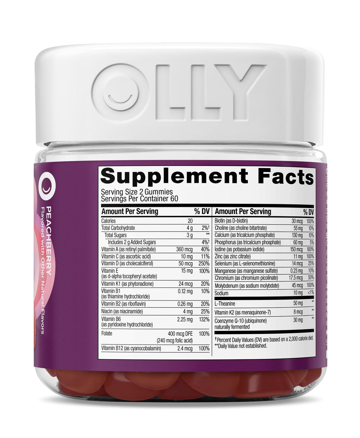 OLLY Gummies Femmes 40+ gummies ouvertes
