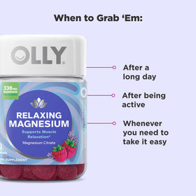 OLLY Gummies Magnésium 120 unités gummies en forme de framboise et lavande
