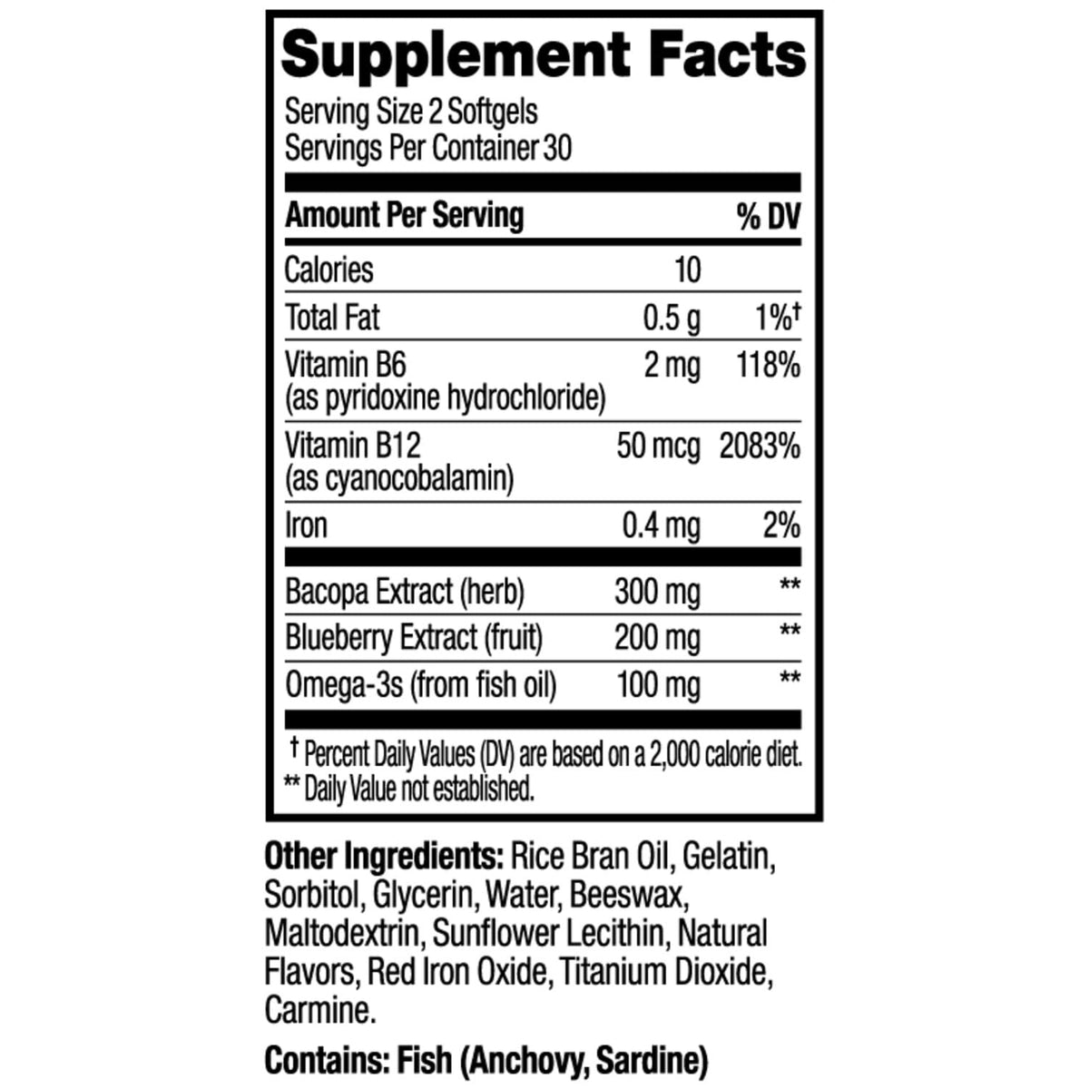 OLLY Softgels Cérébral Ultra Fort, vue sur l'extrait de myrtille