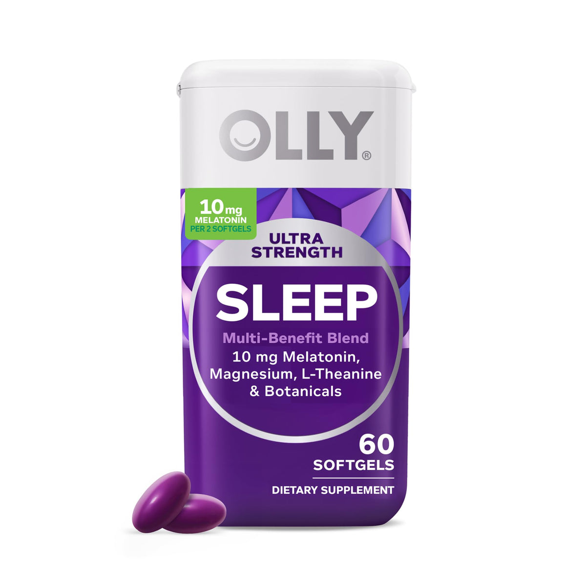 OLLY Ultra Strength Softgels Sommeil 60 comprimés vue de face