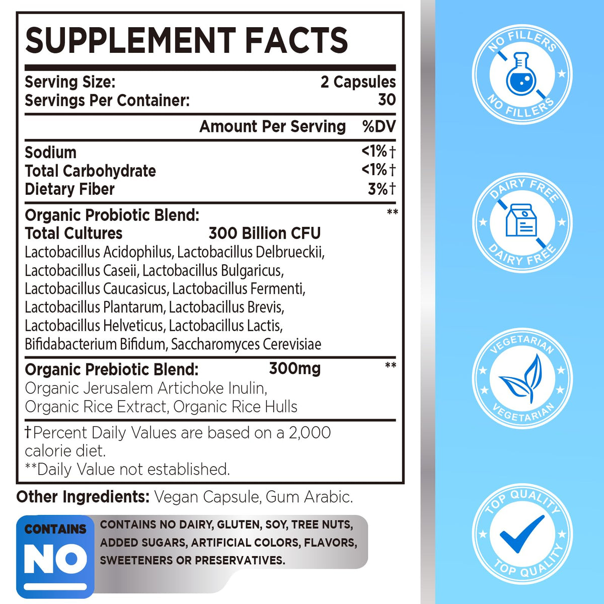 OLOBIO Probiotique capsules avec étiquette et informations