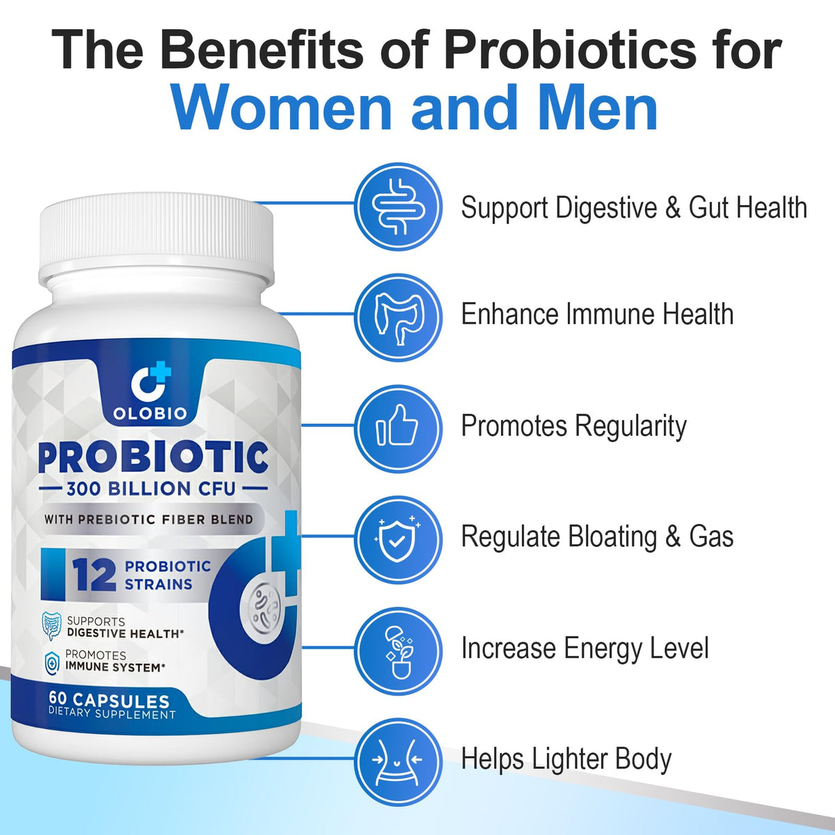 OLOBIO Probiotique capsules ouvertes montrant leur taille
