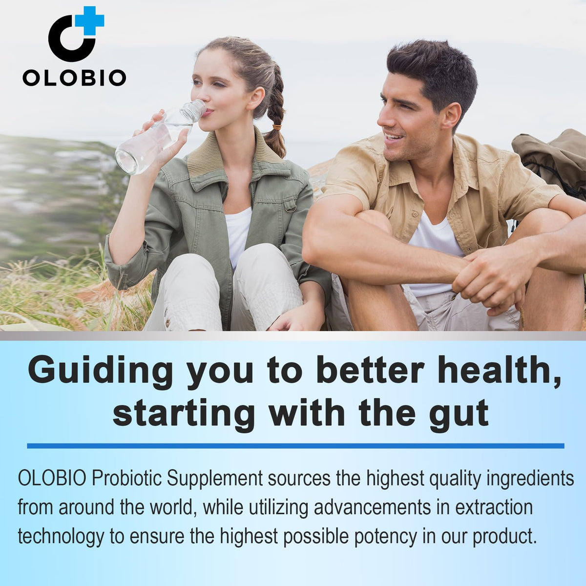OLOBIO Probiotique capsules sur une table en bois