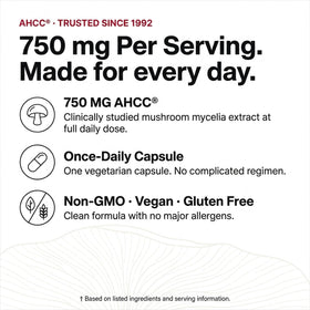 Olympian Labs AHCC 750mg capsules ouvertes