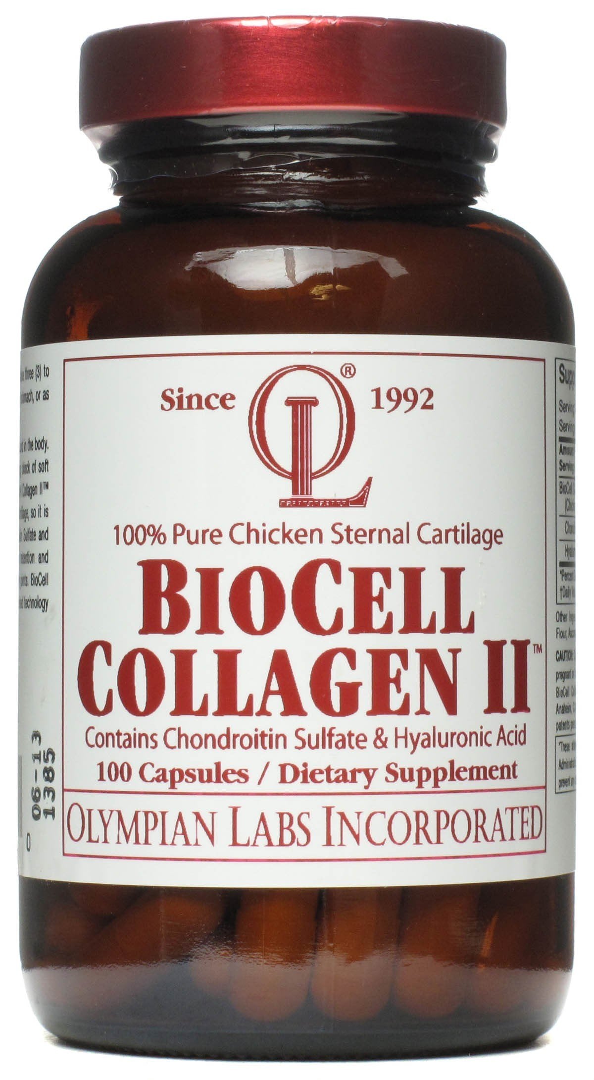 Olympian Labs BioCell Collagen II 1500mg capsules packaging front view