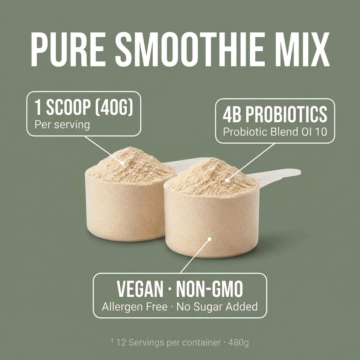 Olympian Labs Pure Smoothie Mix en préparation de smoothie