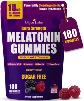 Olyvo Labs Gummies de Mélatonine 10 mg, sachet avant